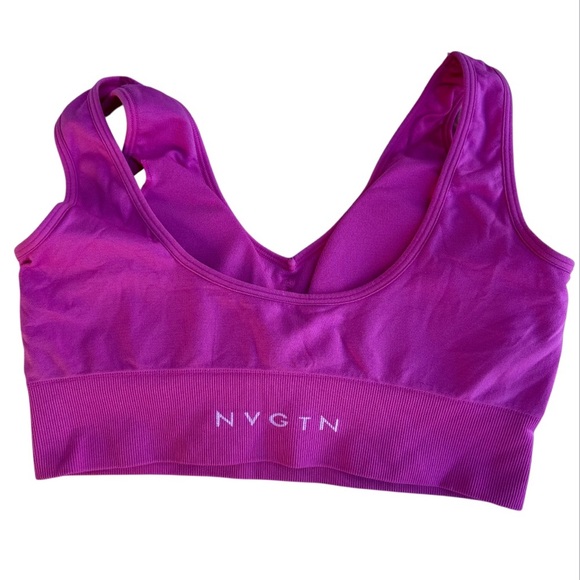 NVGTN Bubble Gum Pink Elevate Seamless Bra Size medium hot magenta padded - Picture 3 of 6